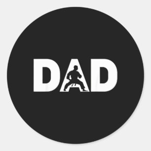 Sticker Rond athlète de Taekwondo de la fête des Pères Taekwond