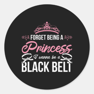 Sticker Rond Athlete Karate Girl Sparring Black Belt Women Cade