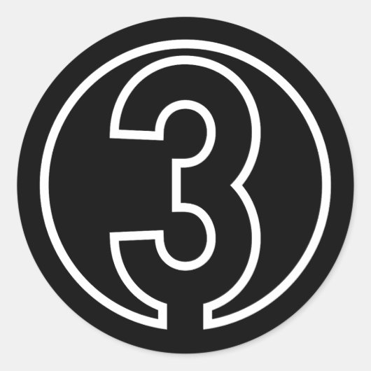 Sticker Rond Athlètes Numéro 3 forme circulaire (Devant)