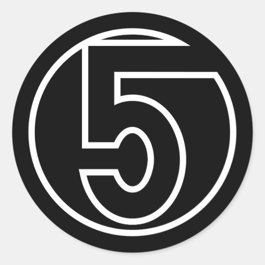 Sticker Rond Athlètes Numéro 5 forme circulaire (Devant)