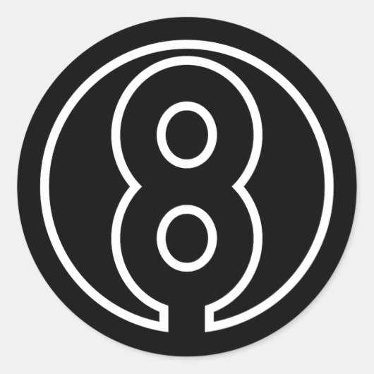Sticker Rond Athlètes Numéro 8 forme circulaire (Devant)