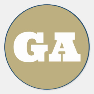 Sticker Rond Atlanta (GA) - Old Gold x Navy