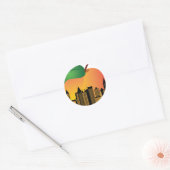 Sticker Rond Atlanta Georgia Night Skyline Inside Peach (Enveloppe)
