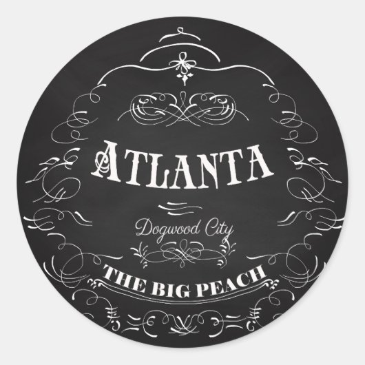 Sticker Rond Atlanta, Géorgie - La Grande Pêche (Devant)