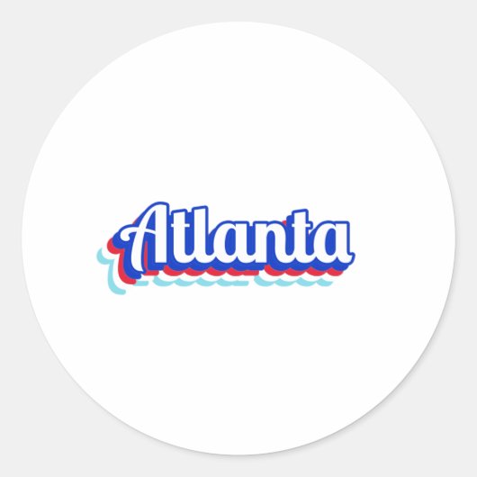 Sticker Rond Atlanta vintage (Devant)