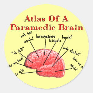Sticker Rond Atlas d'un cerveau d'infirmier