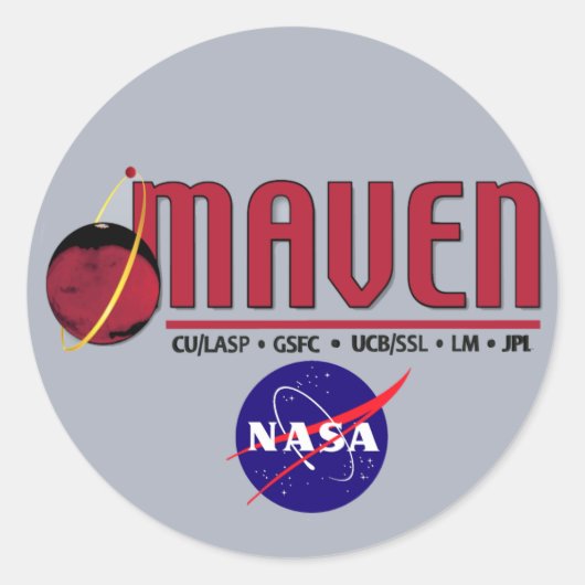 Sticker Rond Atmosphère Mars et EvolutioN Volatile (MAVEN) (Devant)