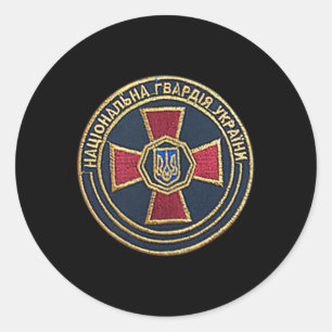 Sticker Rond Ato Cross Tryzub Ukraine Volodymyr Zelensky Présid