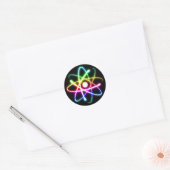Sticker Rond Atom brillant coloré | Cadeaux Geeks (Enveloppe)