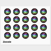 Sticker Rond Atom brillant coloré | Cadeaux Geeks (Feuille)