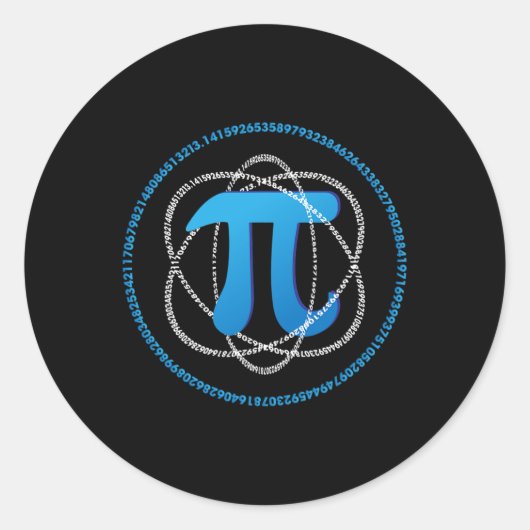 Sticker Rond Atom Pi Day Math Science Lover Cadeau (Devant)