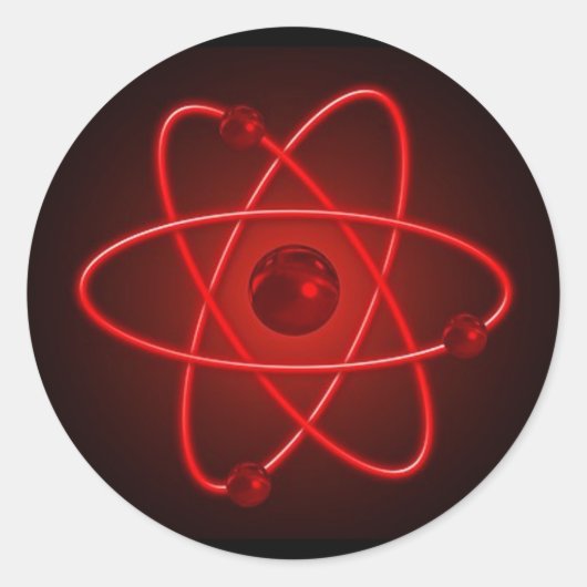 Sticker Rond Atom rouge (Devant)