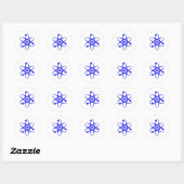 Sticker Rond atome bleu (Feuille)