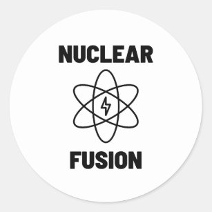 Sticker Rond Atome de fusion nucléaire