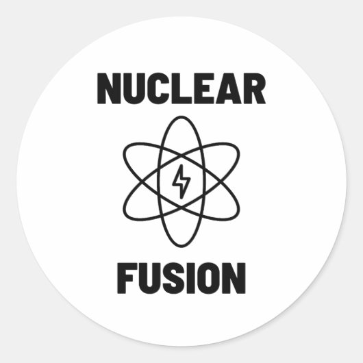 Sticker Rond Atome de fusion nucléaire (Devant)