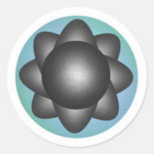 Sticker Rond Atome gris