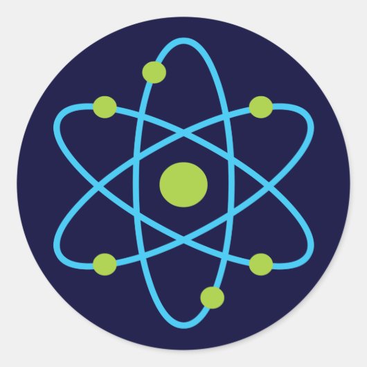 Sticker Rond Atome scientifique (Devant)
