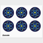 Sticker Rond Atome scientifique (Feuille)