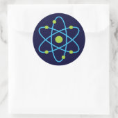 Sticker Rond Atome scientifique (Sac)