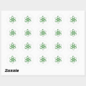 Sticker Rond atome vert foncé (Feuille)