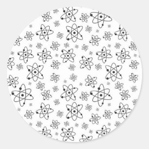 Sticker Rond Atoms Rétro Motif d'âge atomique