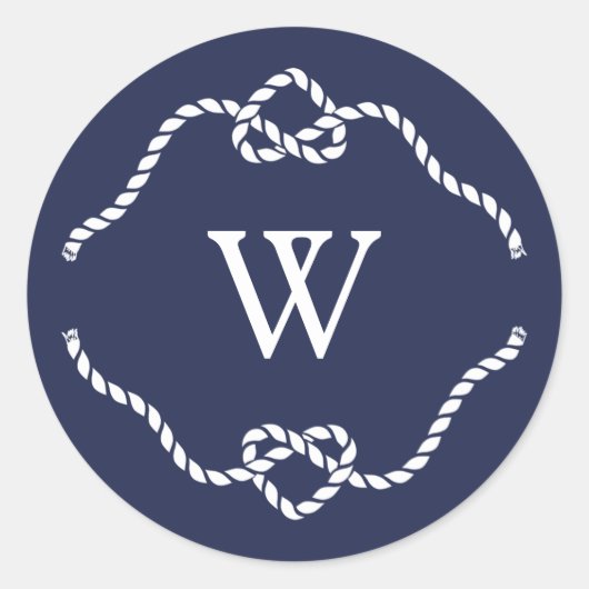 Sticker Rond Attacher le monogramme de calligraphie de noeud (Devant)