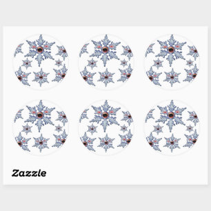 Sticker Rond Attaque des zombies flocon de neige grand