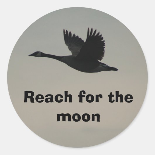 Sticker Rond Atteindre pour la lune (Devant)