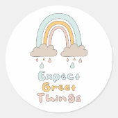 Sticker Rond Attendez-vous à de grandes choses motivationnel ar (Devant)