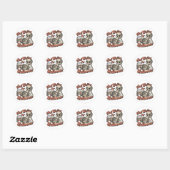 STICKER ROND ATTENDRE JUSTE POUR HALLOWEEN (Feuille)