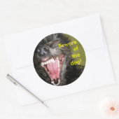 Sticker Rond Attention au chien (Enveloppe)