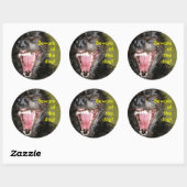 Sticker Rond Attention au chien (Feuille)