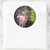 Sticker Rond Attention au chien (Sac)