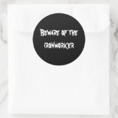 Sticker Rond Attention au fermier (Sac)