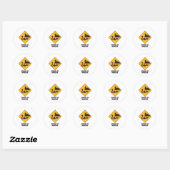 Sticker Rond Attention Au Loch Ness Monster (Feuille)