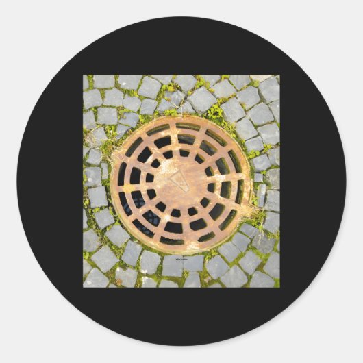 Sticker Rond Attention Au Trou Nr 4 (Devant)