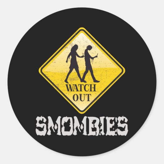 Sticker Rond Attention aux mombies (Devant)