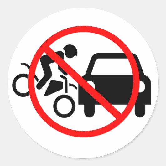 Sticker Rond Attention Aux Motos (Devant)