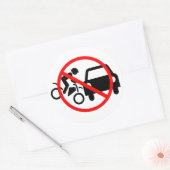 Sticker Rond Attention Aux Motos (Enveloppe)