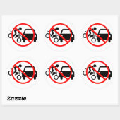 Sticker Rond Attention Aux Motos (Feuille)