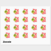 Sticker Rond Attention ! Des squatches ! (Feuille)
