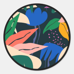 Sticker Rond Attention Getter motif abstrait