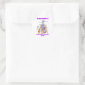 Sticker Rond Attention! Haute pression sanguine à l'intérieur ( (Sac)