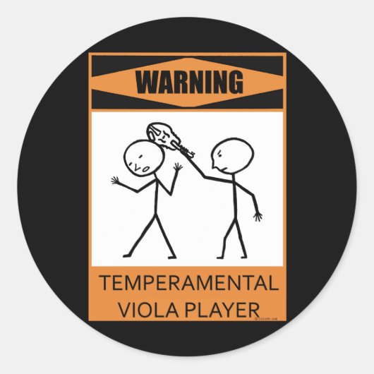 Sticker Rond Attention! Joueur Temperamental Viola (Devant)