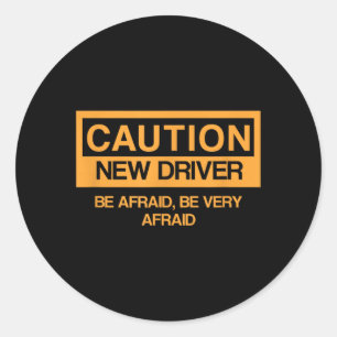 Sticker Rond Attention Nouveau Conducteur Étudiant Drôle