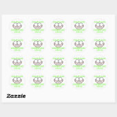 Sticker Rond Attention : Ordinateur Nerd (Feuille)