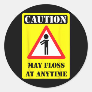 Sticker Rond Attention Peut Fluer À Tout Moment Drôle Cadeau Fl