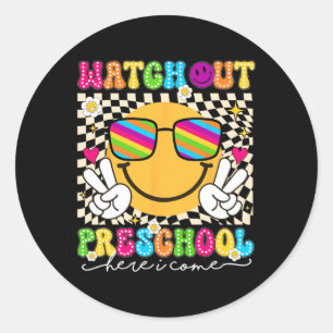 Sticker Rond Attention Préscolaire Rentrée Scolaire Enseignant