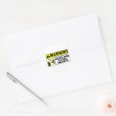 Sticker Rond ATTENTION Surveillez Les Objets Volants ! (Enveloppe)