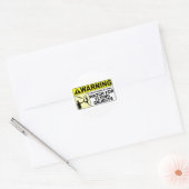 Sticker Rond ATTENTION Surveillez Les Objets Volants ! (Enveloppe)